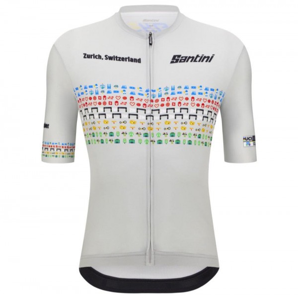 Herren Zurich 2024 Santini UCI Masters Weltmeister trikot-Grau