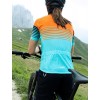 Cross Lady Radtrikot Damen kurzarm türkis/orange (E22-4180)