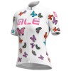 ALE BUTTERFLY LADY Radtrikot Damen kurzarm weiß