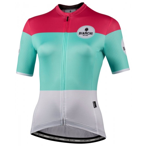 GORDONA Radtrikot Damen kurzarm weiß/celeste/pink (E21-4700)
