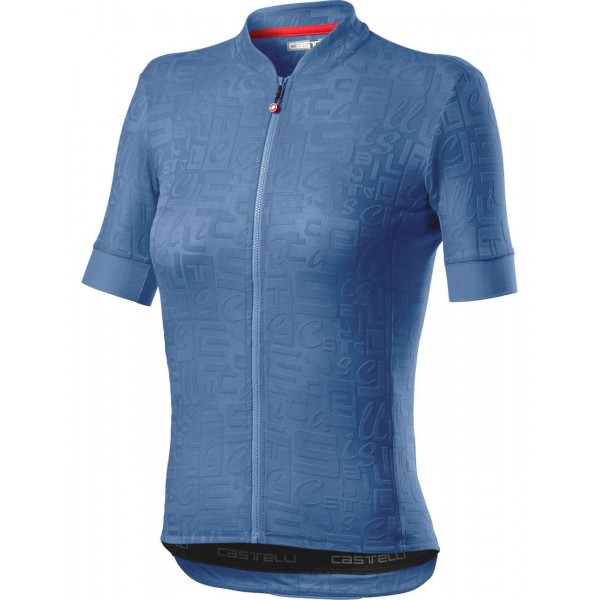 Promessa Jacquard Radtrikot Damen kurzarm blau (agate blue)