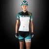 DASH LADY Radtrikot Damen kurzarm türkis/weiß (9001345)