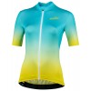 ANTWERP 1920 Radtrikot Damen kurzarm türkis/neongelb (E21-4050)