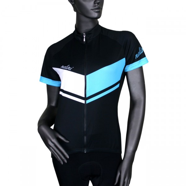 Fabulosa Lady Jersey Radtrikot Damen kurzarm schwarz/türkis (E23-5230)