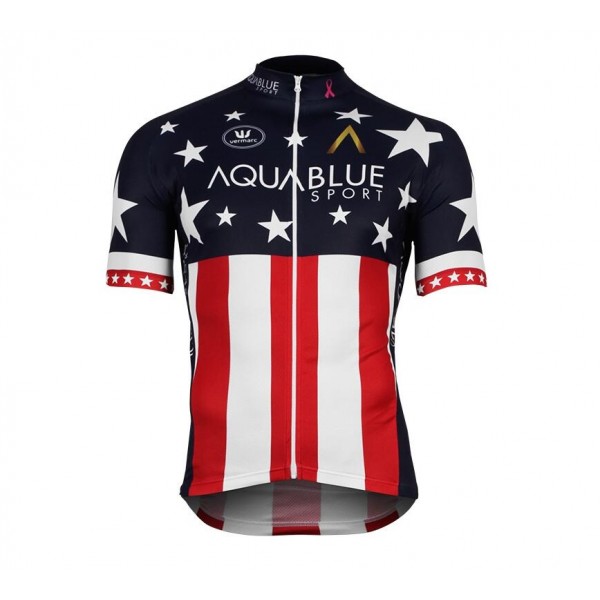 2017-2018 AQUA BLUE SPORT Amerikanischer Champion Radtrikot