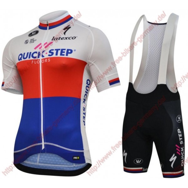 Radsport Quick Step Floors 2018 Czech champion Radbekleidung Satz Trikot Kurzarm+Trägerh