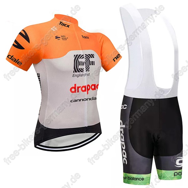 Cannondale Drapac Orange Radbekleidung Satz Trikot Kurzarm+Trägerhosen 