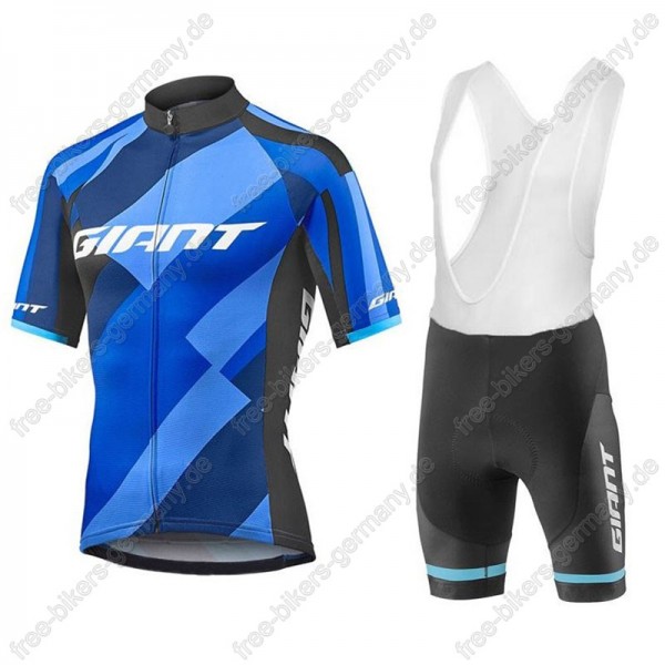 Giant Elevate blau Radbekleidung Satz Trikot Kurzarm+Trägerhosen 