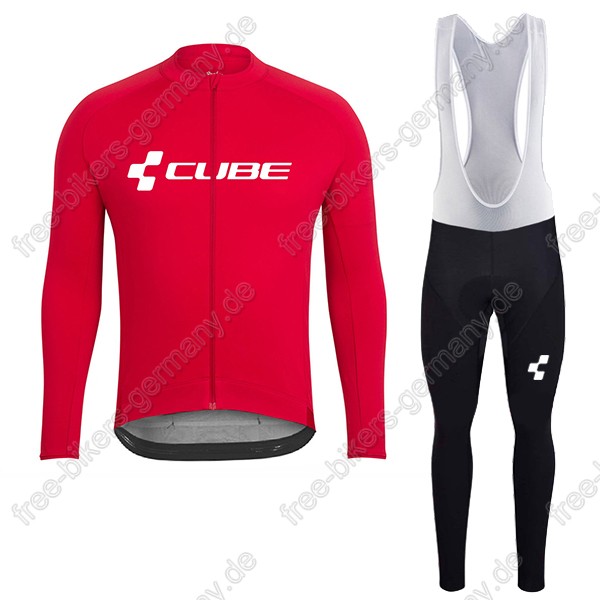 Profiteam 2018 Cube rot Fahrradbekleidung Trikot Langarm+Lang Tr