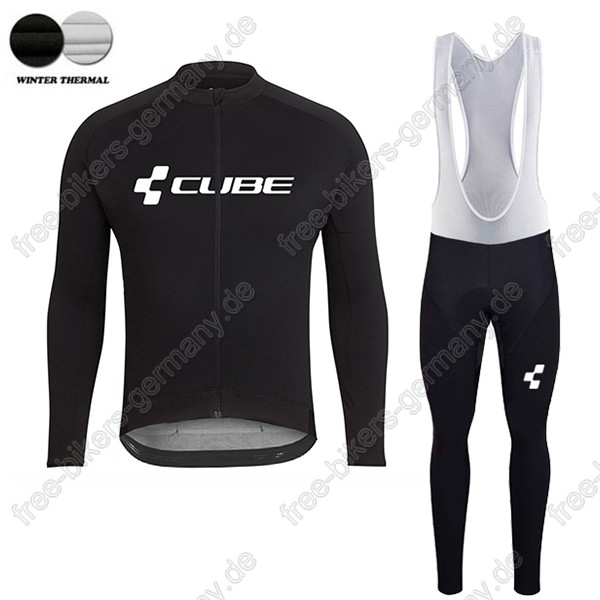 Profiteam 2018 Cube schwarz winter thermal fleece Fahrradbekleidung Trikot Langarm+Lang Tr