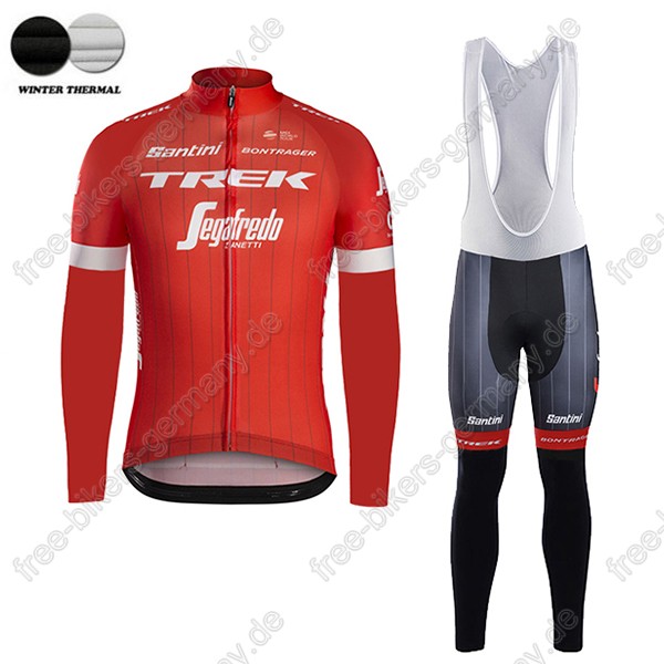 Profiteam 2018 TREK SEGAFREDO Pro rot Winter Fahrradbekleidung Trikot Langarm+Lang Tr
