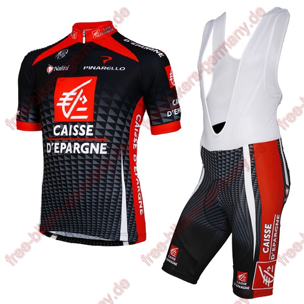 Profiteam 2018 CAISSE D'EPARGNE Radbekleidung Satz Trikot Kurzarm+Trägerh