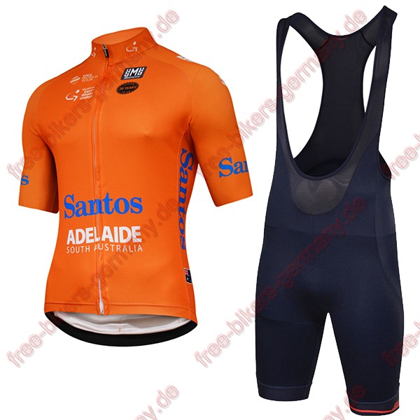 Profiteam 2018 TOUR DOWN UNDER Santos Radbekleidung Satz Trikot Kurzarm+Trägerh