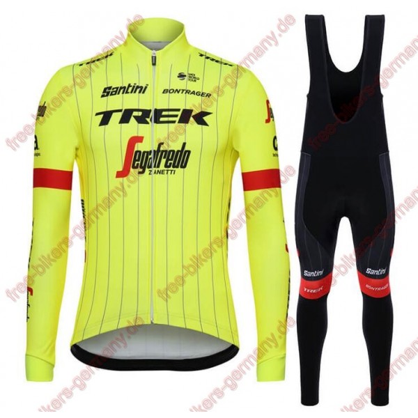 Profiteam 2018 Trek Segafredo fluo gelb Fahrradbekleidung Trikot Langarm+Lang Tr