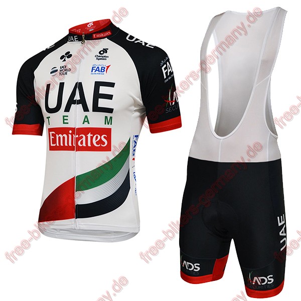Profiteam 2018 UAE Team Emirates Radbekleidung Satz Trikot Kurzarm+Trägerh