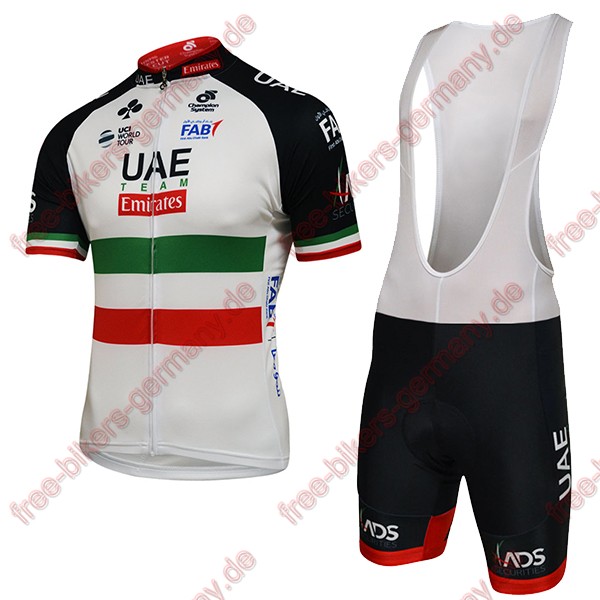 Profiteam 2018 UAE ITALIAN CHAMPION Radbekleidung Satz Trikot Kurzarm+Trägerh