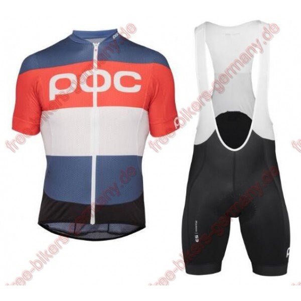 Profiteam 2018 POC Essential prismane multi red Radbekleidung Satz Trikot Kurzarm+Trägerhosen Sets