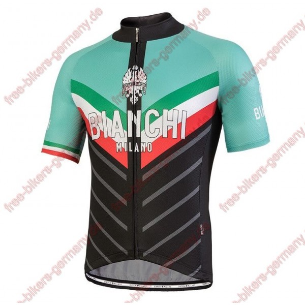 Profiteam 2018 Bianchi Milano Tiera Blau schwarz Trikot Kurzarm