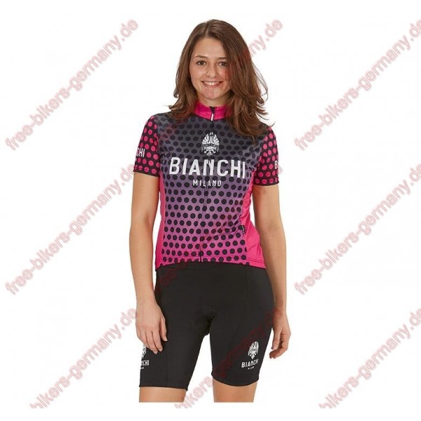 Profiteam 2018 Bianchi Milano Gravina pink Damen Fahrradbekleidung Trikot Kurzarm+Radhose