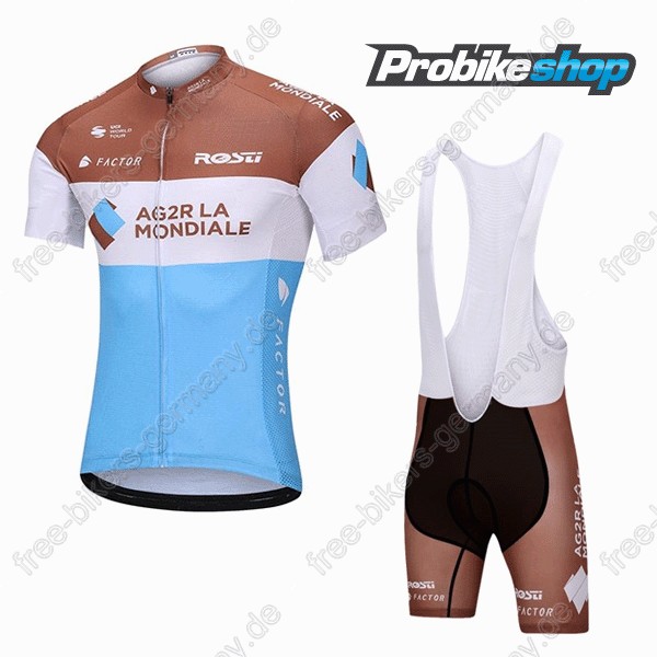 AG2R La Mondiale Radbekleidung Satz Trikot Kurzarm+Trägerhosen Set 