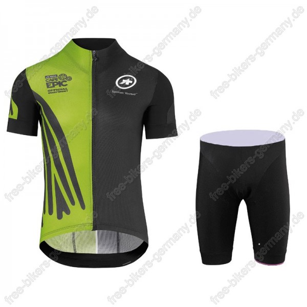 Assos SS.Capeepicx Equipe Trikot Kurzarm+Fahrradhose Grün schw