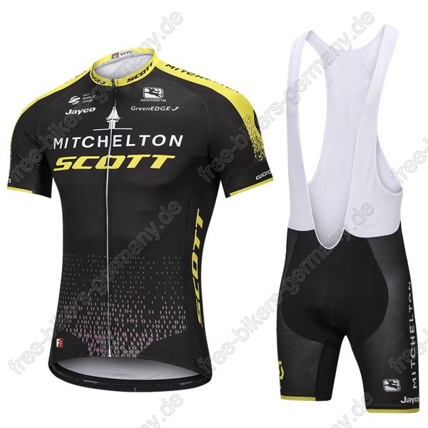 Mitchelton Scott Radbekleidung Satz Trikot Kurzarm+Trägerhosen 