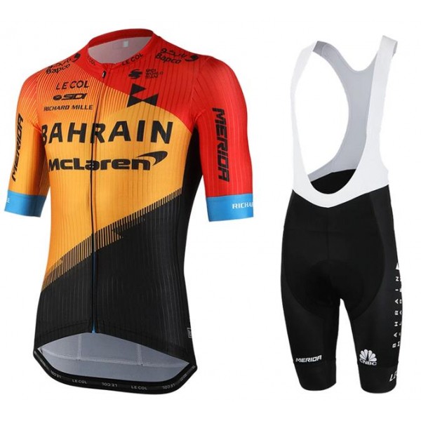 Fahrradbekleidung Radsport 2020 Bahrain McLaren Radbekleidung Satz Trikot Kurzarm+Trägerhosen Se
