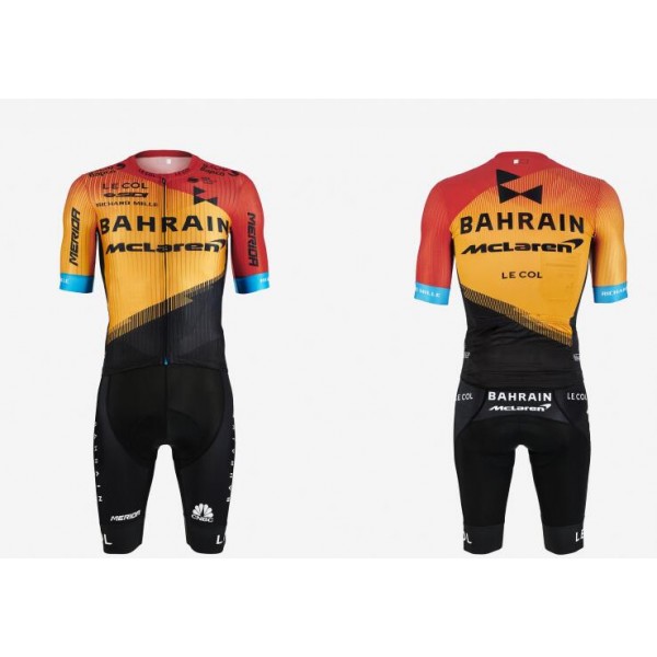 Fahrradbekleidung Radsport 2020 Bahrain McLaren Radbekleidung Satz Trikot Kurzarm+Fahrradhose Se