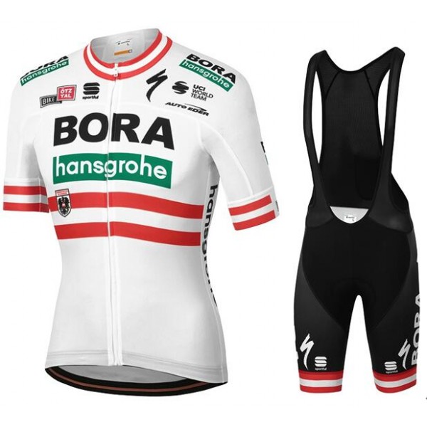 Fahrradbekleidung Radsport 2020 BORA-hansgrohe Campione austriaco Radbekleidung Satz Trikot Kurzarm+Trägerhosen Se