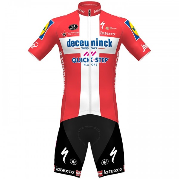 Fahrradbekleidung Radsport 2020 DECEUNINCK QUICK-STEP Danish Champion Radbekleidung Satz Trikot Kurzarm+Fahrradhose Se