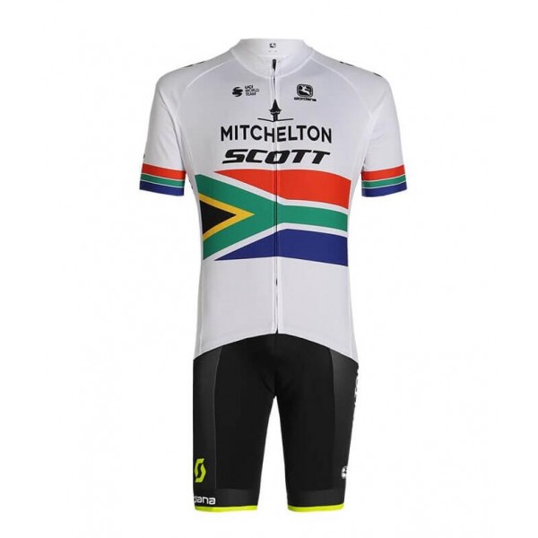 Fahrradbekleidung Radsport 2020 Team MITCHELTON SCOTT South African Champion Radbekleidung Satz Trikot Kurzarm+Träge