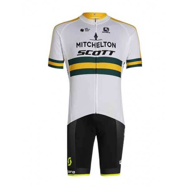 Fahrradbekleidung Radsport 2020 MITCHELTON SCOTT Australian Champion Radbekleidung Satz Trikot Kurzarm+Trägerhosen S