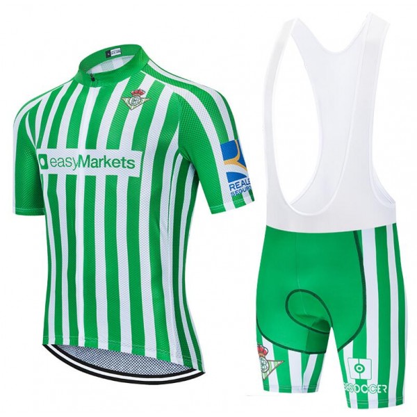 Fahrradbekleidung Radsport 2020 Real Betis Radbekleidung Satz Trikot Kurzarm+Trägerhosen Set Outl