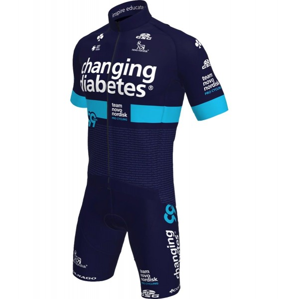 Fahrradbekleidung Radsport 2020 Team Novo Nordisk Radbekleidung Satz Trikot Kurzarm+Trägerhosen Set Outl