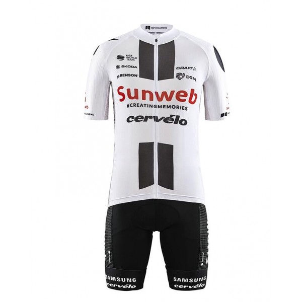 Fahrradbekleidung Radsport 2020 Team Sunweb Radbekleidung Satz Trikot Kurzarm+Trägerhosen Set Outl