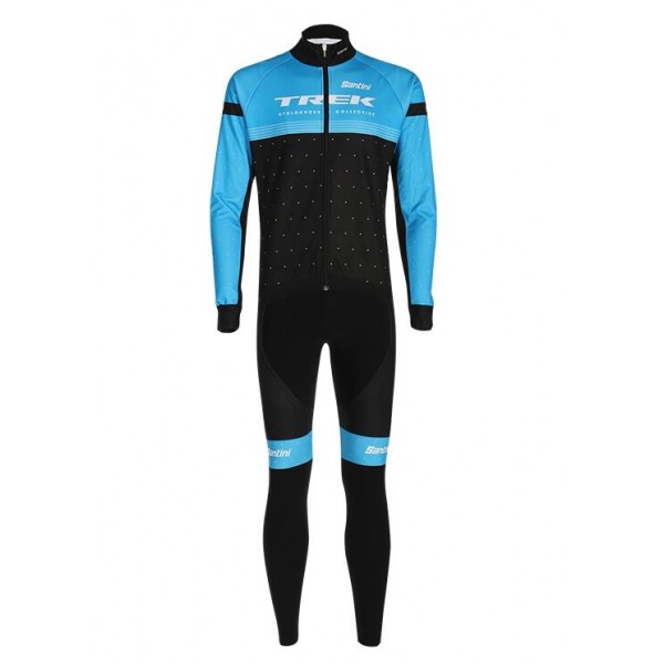 Fahrradbekleidung Radsport 2020 TREK FACTORY RACING CXC Set Radbekleidung Trikot Langarm+ Trägerhosen Bl