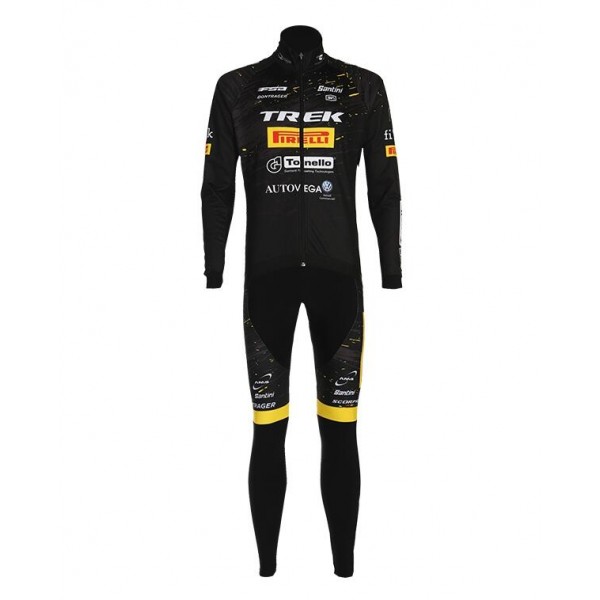 Fahrradbekleidung Radsport 2020 TREK PIRELLI Set Radbekleidung Trikot Langarm+ Trägerhosen Schwa