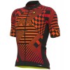 ALE CHECKER Radtrikot kurzarm schwarz/rot
