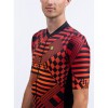 ALE CHECKER Radtrikot kurzarm schwarz/rot