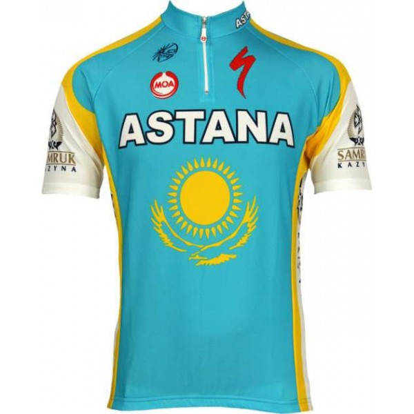 Astana 2010 Kurzarmtrikot mit kurzem Reißverschluss