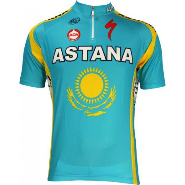 Astana kasachischer Meister 2010 Radsport-Profi-Team-Kurzarmtrikot mit kurzem Reißverschluss