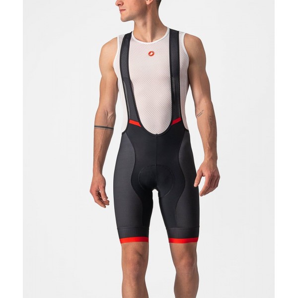 COMPETIZIONE KIT Trägerhose kurz schwarz/rot