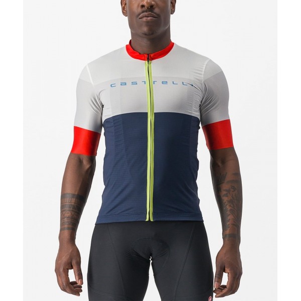 SEZIONE Radtrikot kurzarm blau/elfenbein