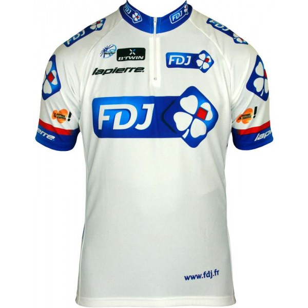 FRANCAISE DES JEUX (FDJ) 2013 Kurzarmtrikot mit kurzem Reißverschluss-Radsport-Profi-Team