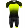 ASCENT Radsport-Set (Radtrikot langer RV+Trägerhose) grün/gelb/schwarz