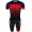 ASCENT Radsport-Set (Radtrikot langer RV+Trägerhose) blau/rot/schwarz