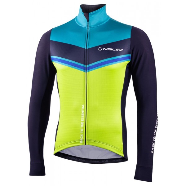 Asfalto Jkt Fahrrad Winterjacke dunkelblau/gelbgrün/türkis