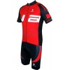 Radsport-Set (Radtrikot THUNDER+Radhose ohne Träger LIGHTNING) rot/schwarz