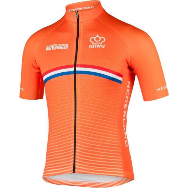 NIEDERLANDE 2022 Radtrikot kurzarm (langer RV)-Radsport-National-Team