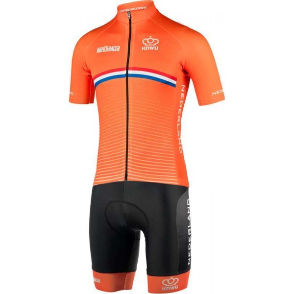 NIEDERLANDE 2022 Set (Radtrikot kurzarm+Trägerhose)-Radsport-National-Team